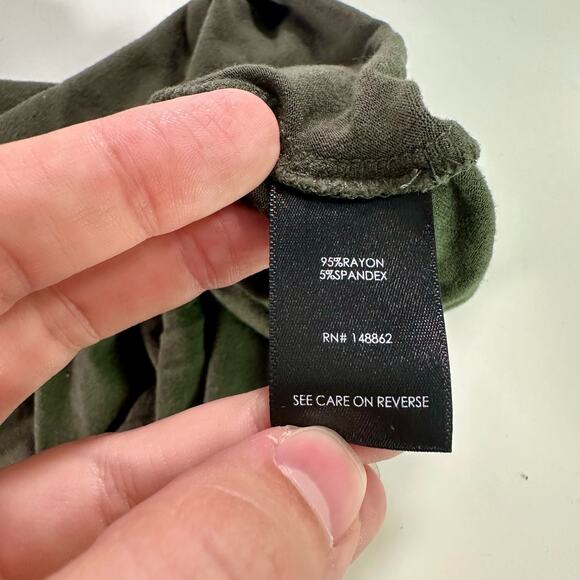 Torrid Women's 5 5X Dark Green Maxi Jersey Shirred Maxi Dress Short Sleeve - Picture 4 of 10